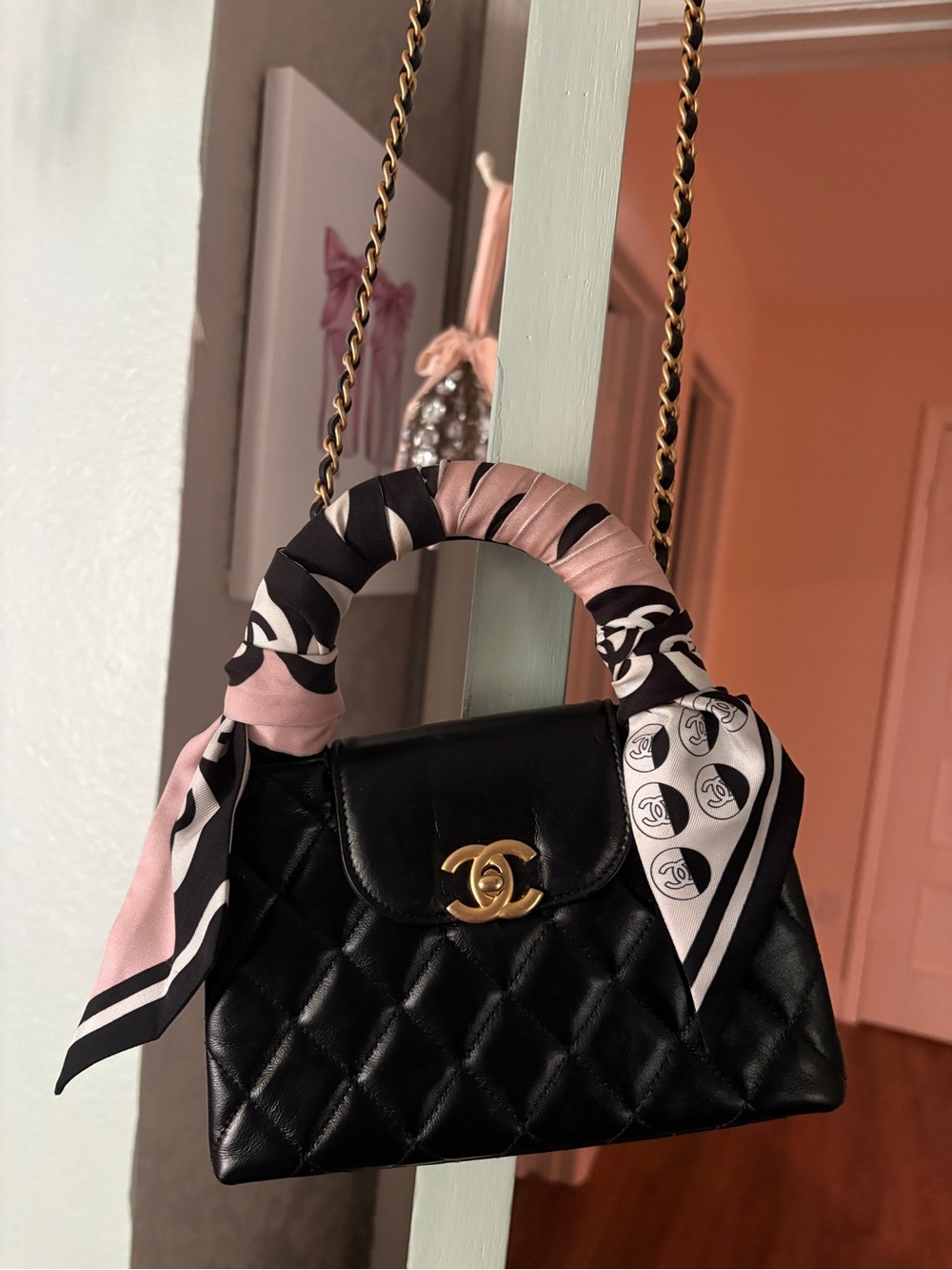 CHANEL Nano Vintage Chanel Quilted Lambskin Kelly Top Handle Bag - Picture 6 of 9